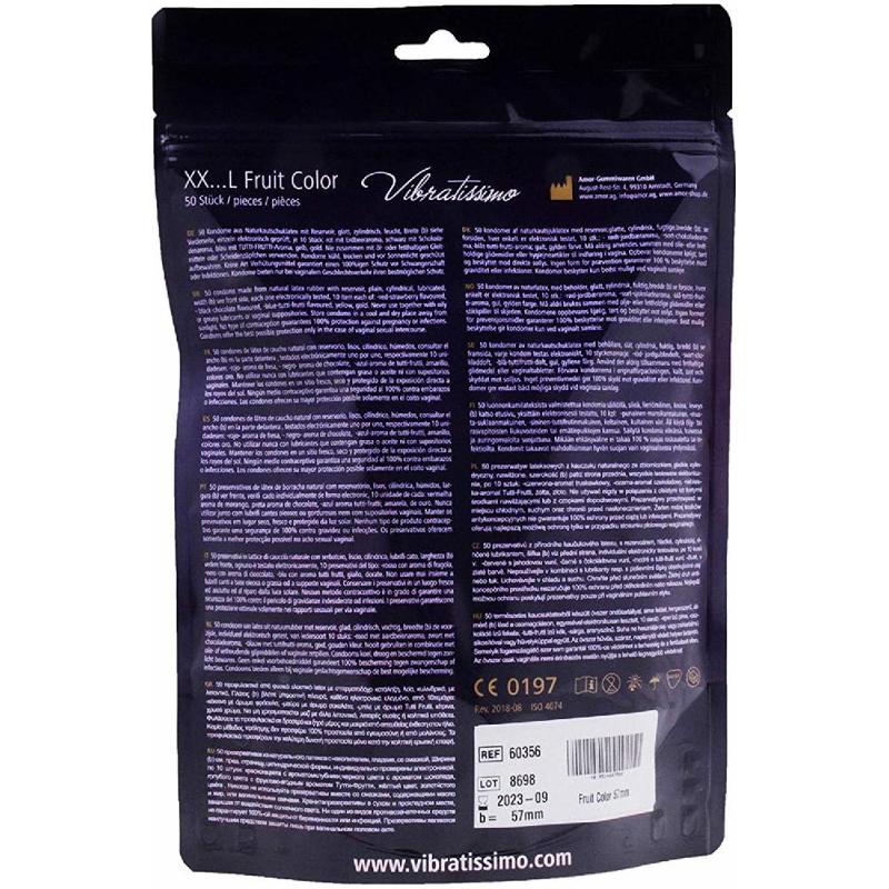 Презервативи - Vibratissimo XX ... L Fruit Color, 57 мм, 50 шт.