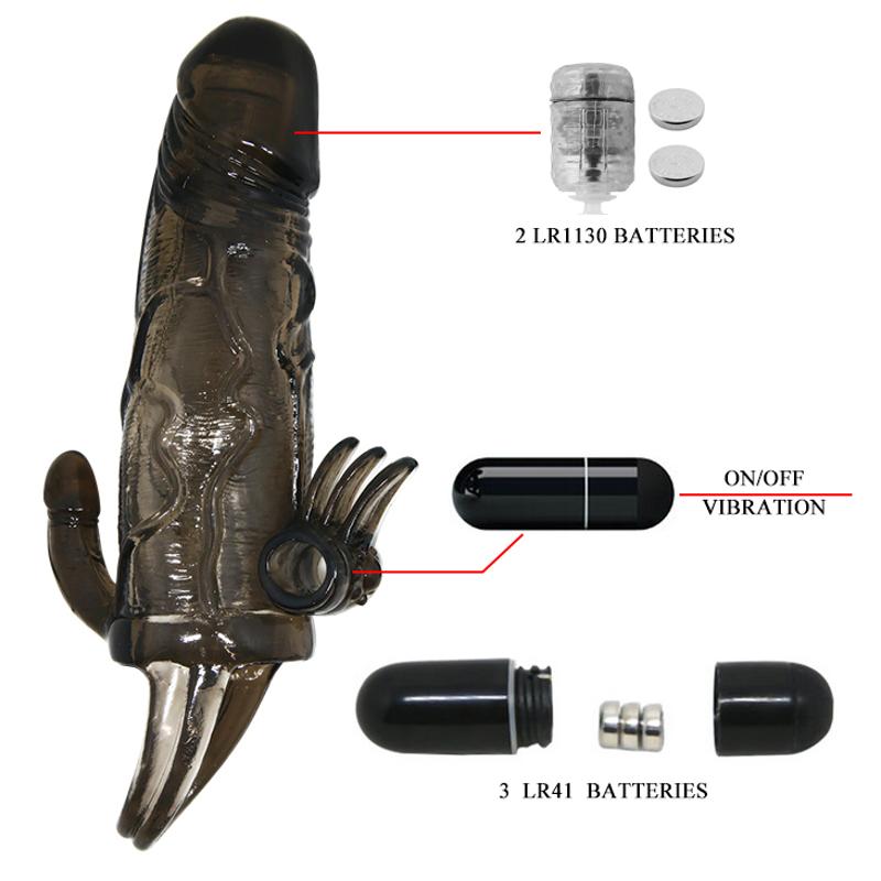 Насадка на член - Brave Man Vibrating Penis Sleeve Black