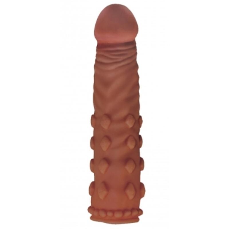 Насадка на член - Pleasure X-Tender Penis Sleeve Add 2" Brown