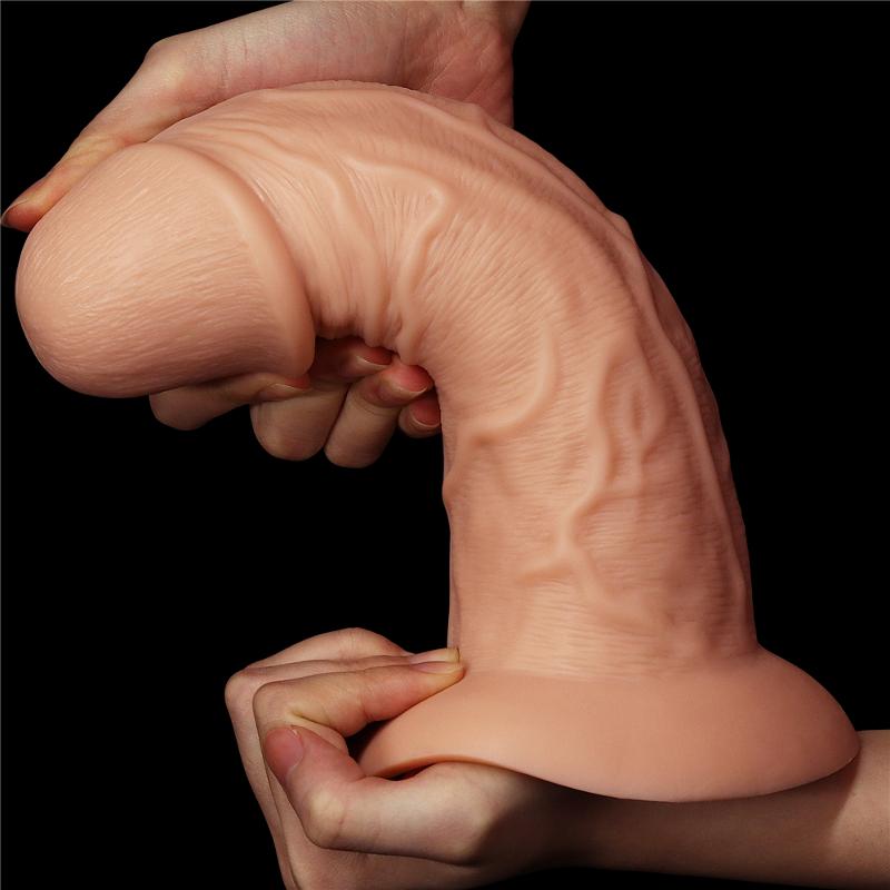 Фалоімітатор - King-Sized Realistic Curved Dildo 9.5" Flesh