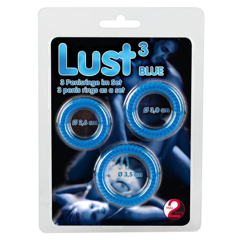Набір ерекційних кілець - Lust 3 Blue