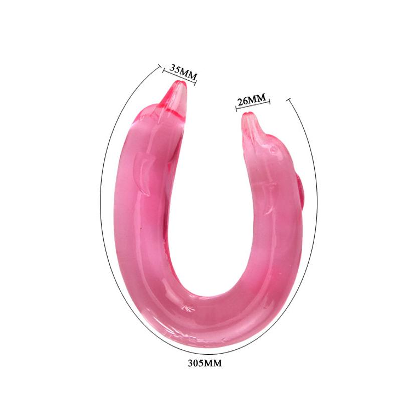 Двосторонній фалоімітатор - Double Dolphin Pink