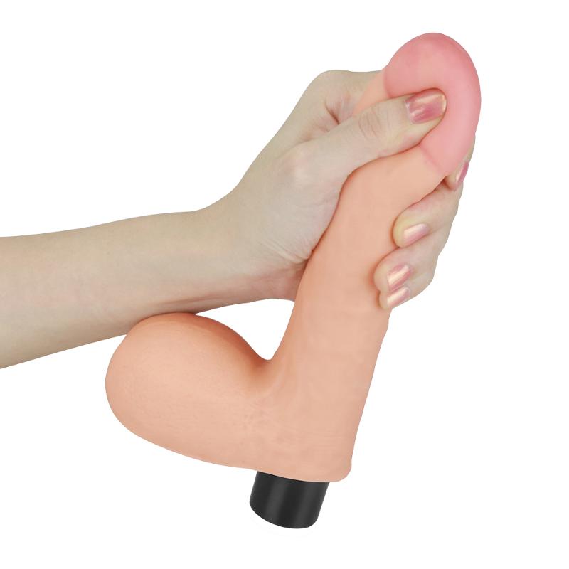 Реалістичний вібратор - Real Softee Vibrator With Balls 8"
