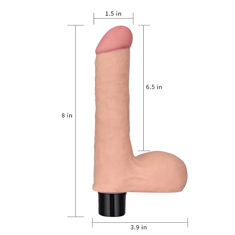 Реалістичний вібратор - Real Softee Vibrator With Balls 8"