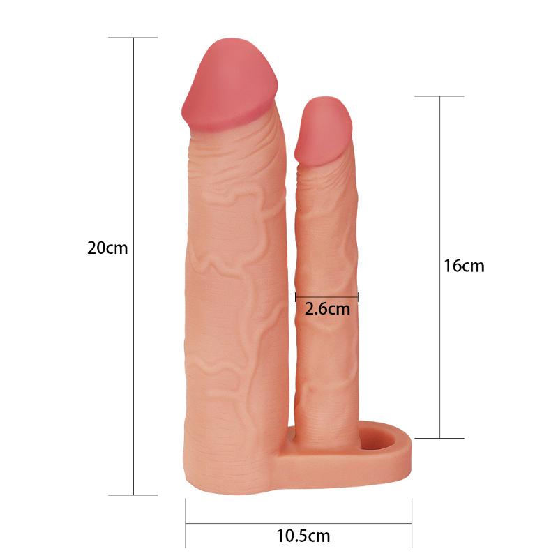 Насадка на член - Pleasure X-Tender Double Penis Sleeve Add 2" Flesh