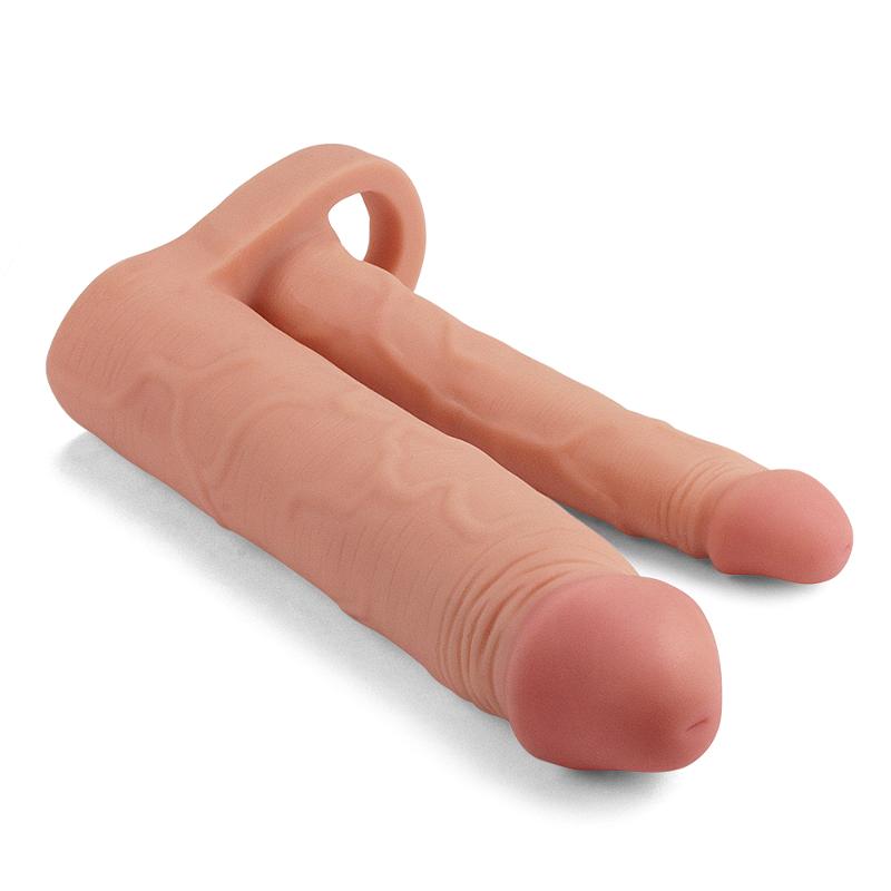 Насадка на член - Pleasure X-Tender Double Penis Sleeve Add 2" Flesh