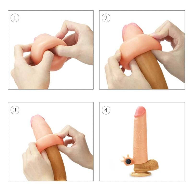 Вібронасадка на член - Revolutionary Silicone Nature Extender Add 2" Flesh