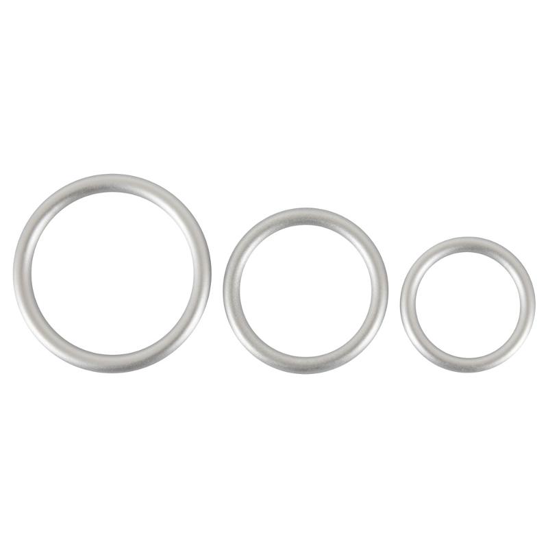 Набір ерекційних кілець - Metallic Silicone Cock Ring Set