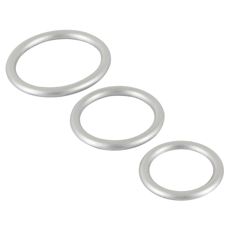 Набір ерекційних кілець - Metallic Silicone Cock Ring Set