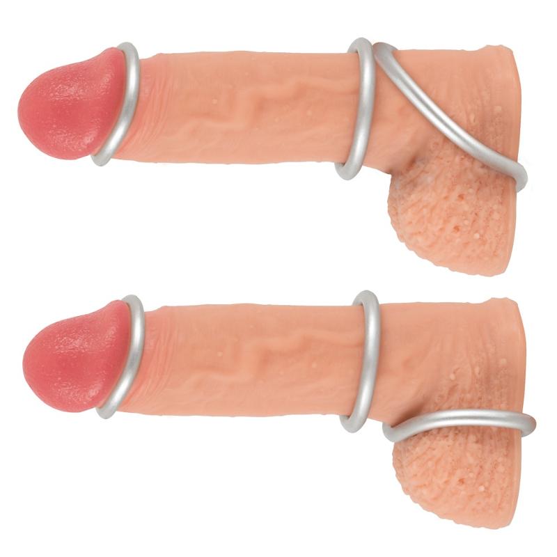 Набір ерекційних кілець - Metallic Silicone Cock Ring Set