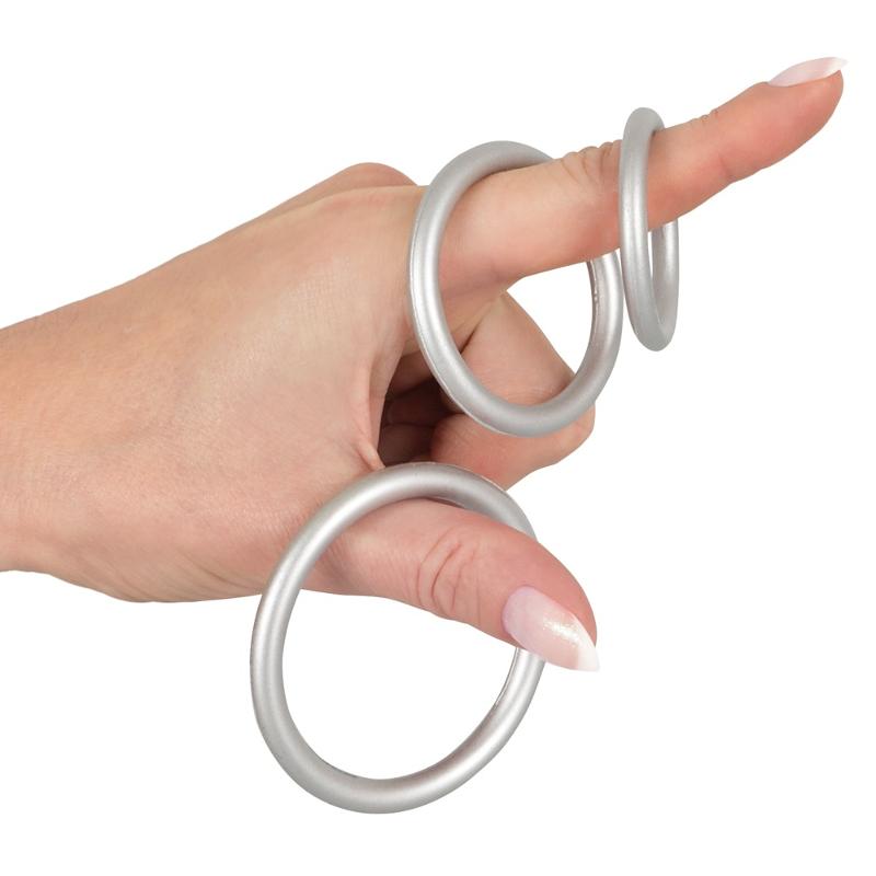 Набір ерекційних кілець - Metallic Silicone Cock Ring Set