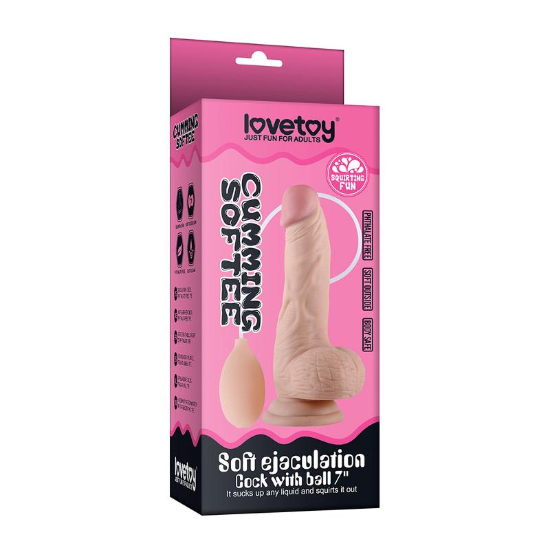 Фалоімітатор - Soft Ejaculation Cock With Ball 8"