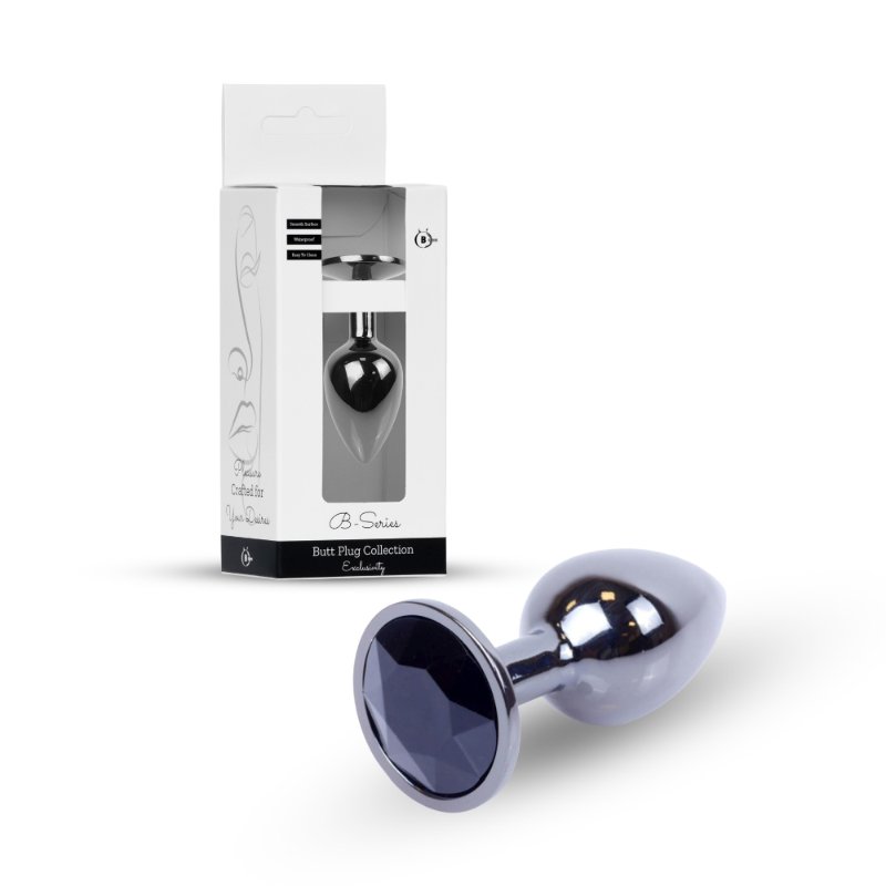 Анальна пробка - Jewellery Dark Silver Plug Black - зображення 1