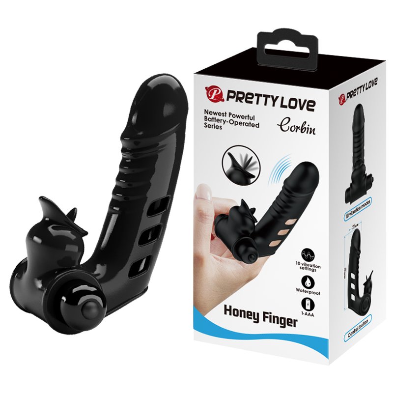 Насадка на палець - Pretty Love Corbin Finger Vibrator Black - зображення 1