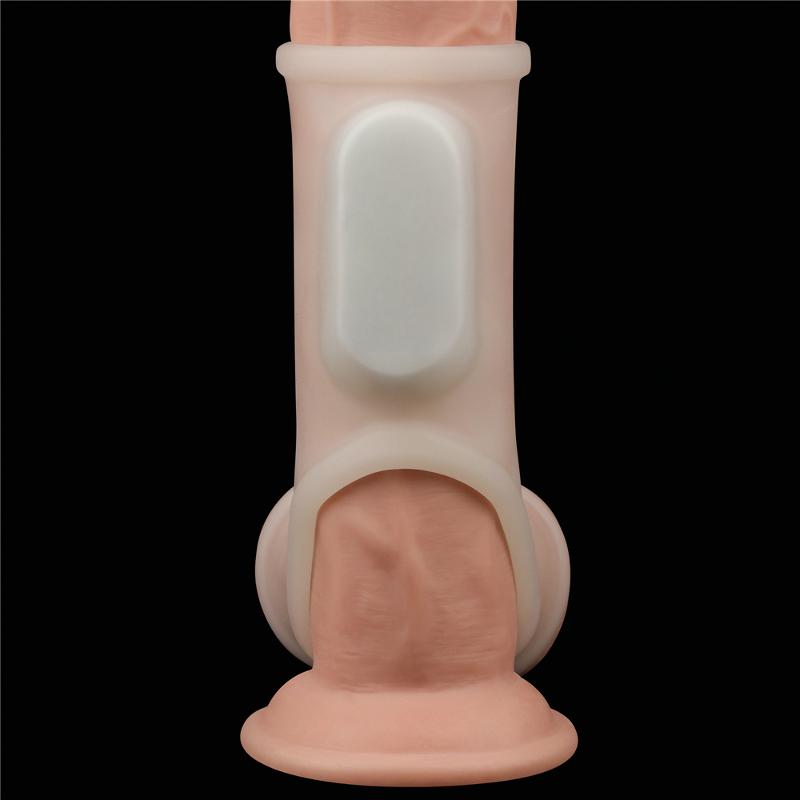 Насадка на член - Vibrating Silk Knights Ring With Scrotum Sleeve White