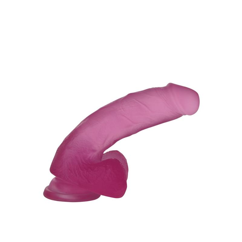 Фалоімітатор з мошонкою - Jelly Studs Crystal Dildo Medium 7" Pink