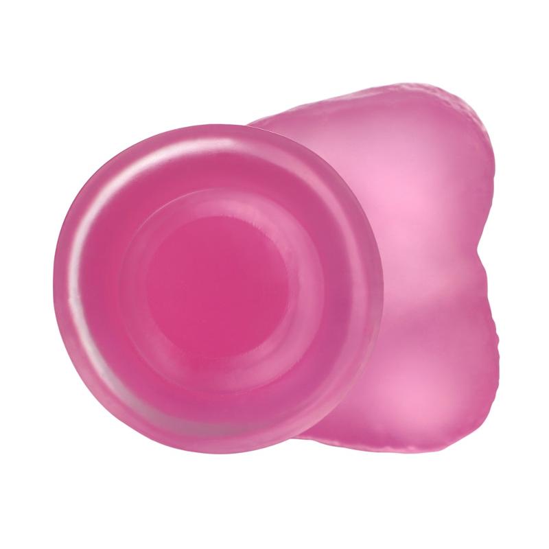 Фалоімітатор з мошонкою - Jelly Studs Crystal Dildo Medium 7" Pink
