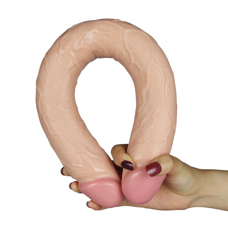 Двосторонній фалоімітатор - King-Sized Realistic Slim Ultra Double Dildo 17"