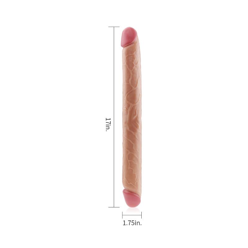 Двосторонній фалоімітатор - King-Sized Realistic Slim Ultra Double Dildo 17"
