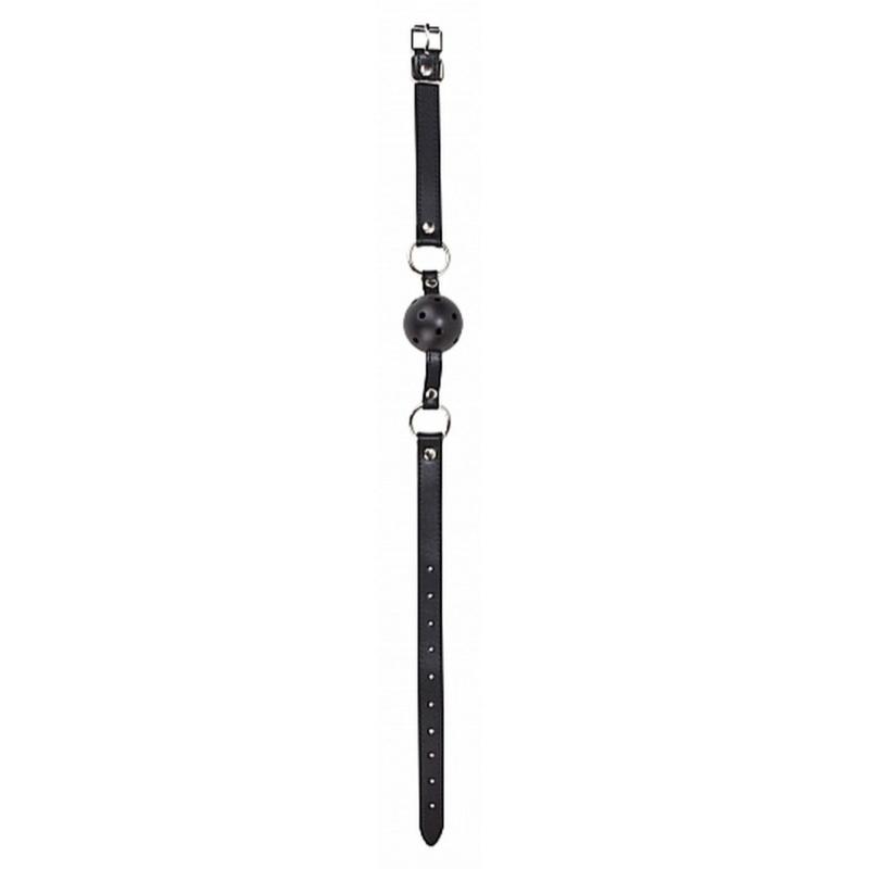 Кляп - Ouch! Ball Gag With Leather Straps Black