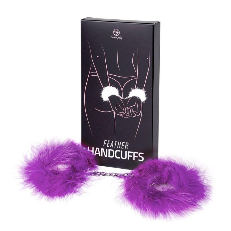 Наручники - Secret Play Feather Handcuffs Purple - зображення 1