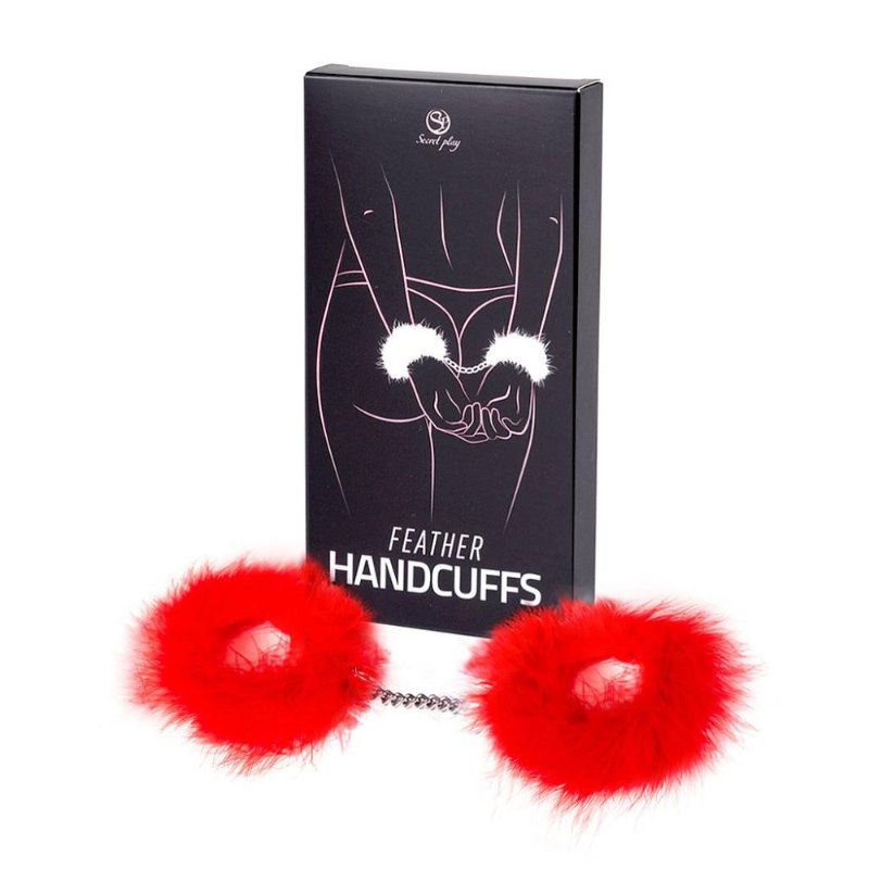 Наручники - Secret Play Feather Handcuffs Red - зображення 1