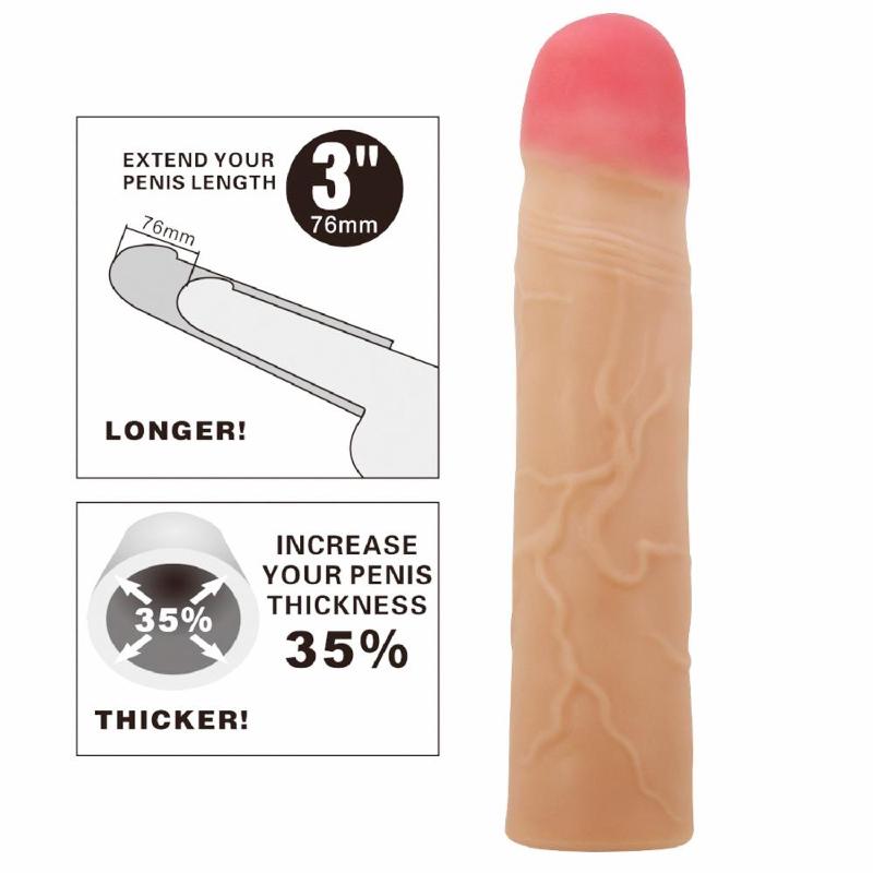 Насадка на член - Pretty Love Kylian Penis Extender +3" Flesh