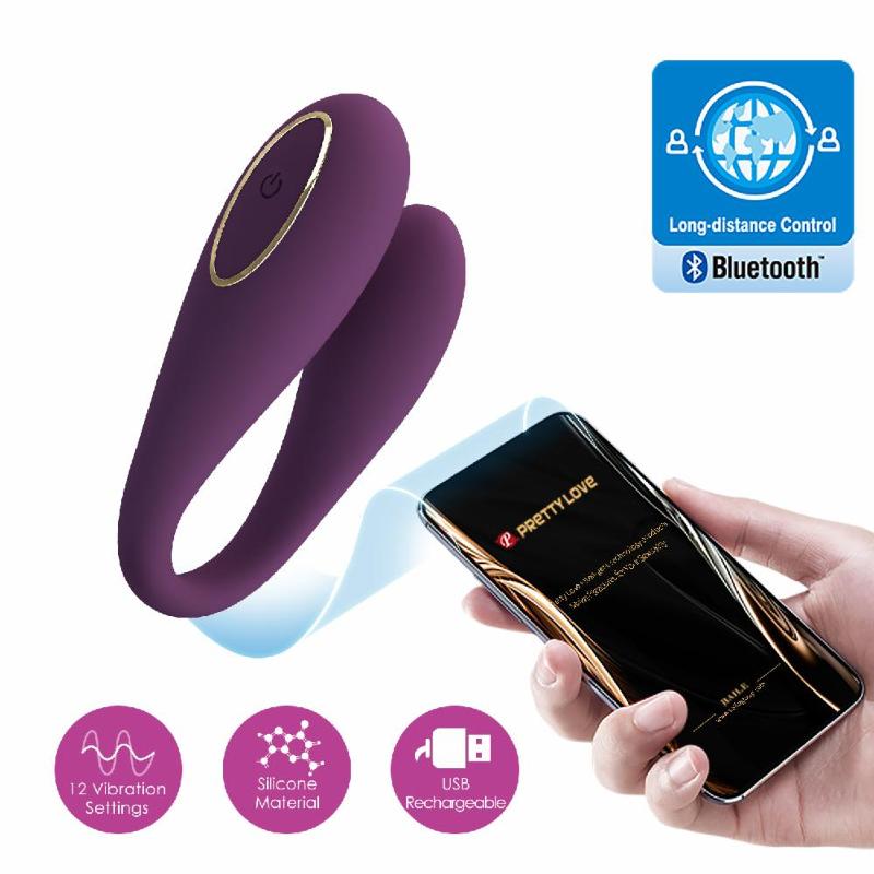 Вібратор - Pretty Love August Stimulator Dark Purple (App)
