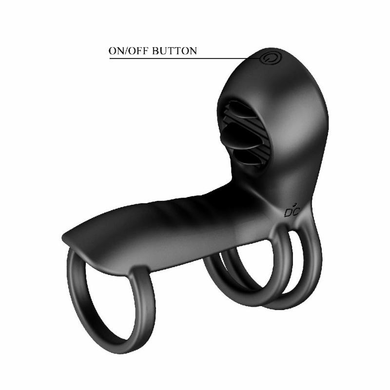 Насадка на член - Pretty Love Vibrating Penis Sling Jammy Black