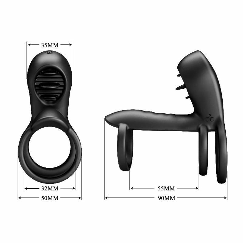 Насадка на член - Pretty Love Vibrating Penis Sling Jammy Black