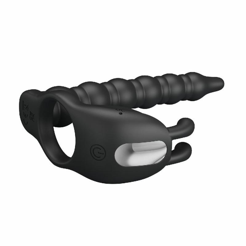 Кільце-насадка для подвійного проникнення - Pretty Love Blackney Vibrating Enhacer Black