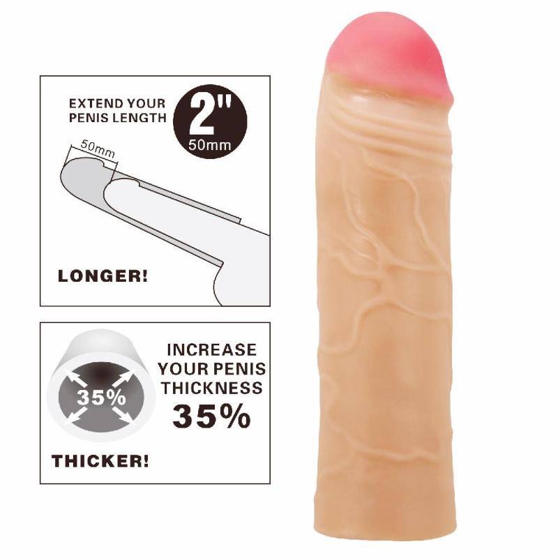 Насадка на член - Pretty Love Chane Penis Extender +2" Flesh