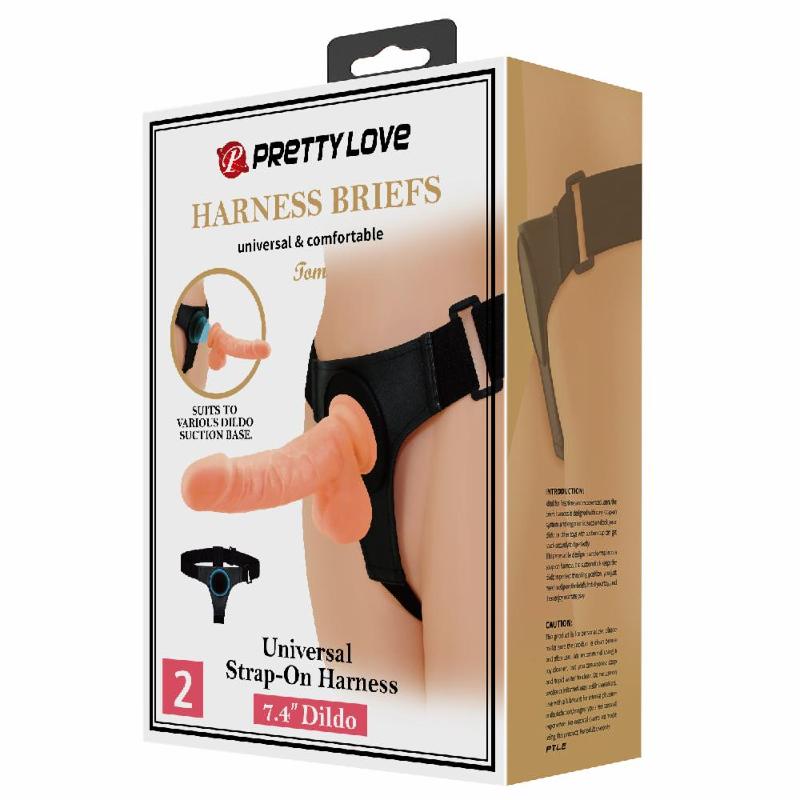 Страпон - Pretty Love Harness Briefs Tom 7.4"