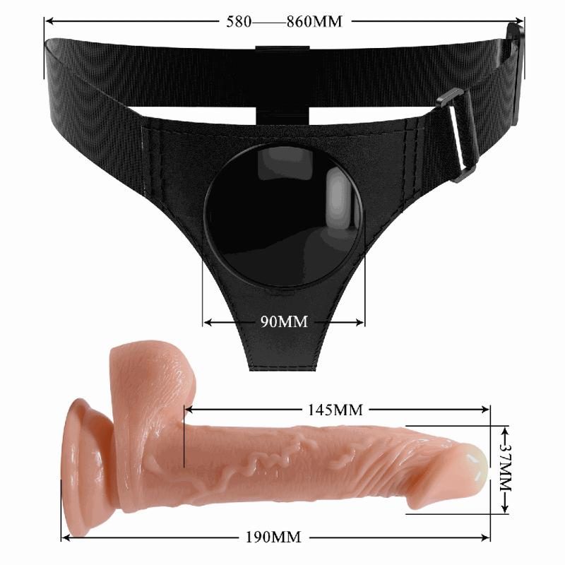 Страпон - Pretty Love Harness Briefs Kewin 7.2"