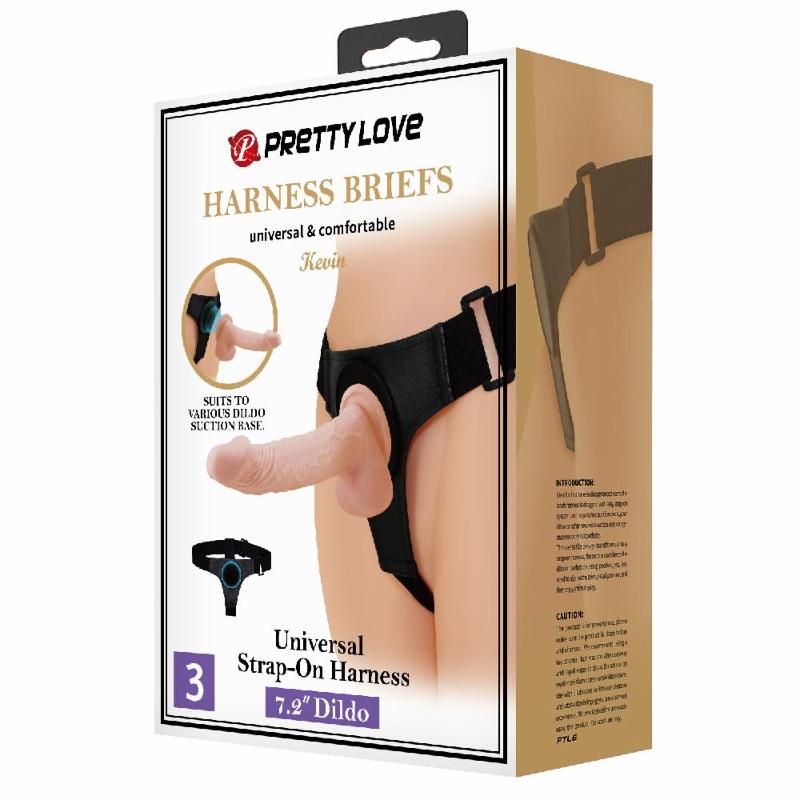 Страпон - Pretty Love Harness Briefs Kewin 7.2"
