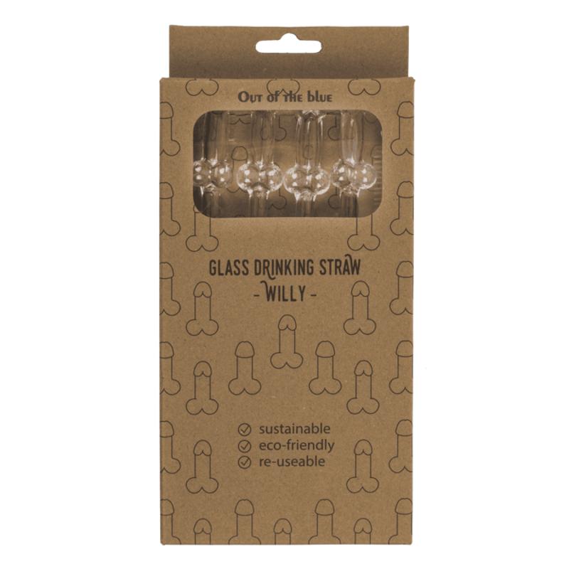 Скляні трубочки Glass Drinking Straw Willy (в наборі 4 трубочки та щіточка)