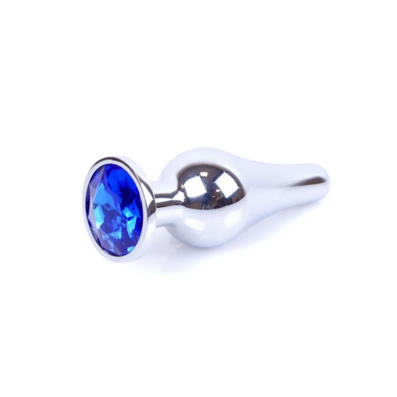Анальна пробка - Jewellery Silver BUTT PLUG- Dark Blue