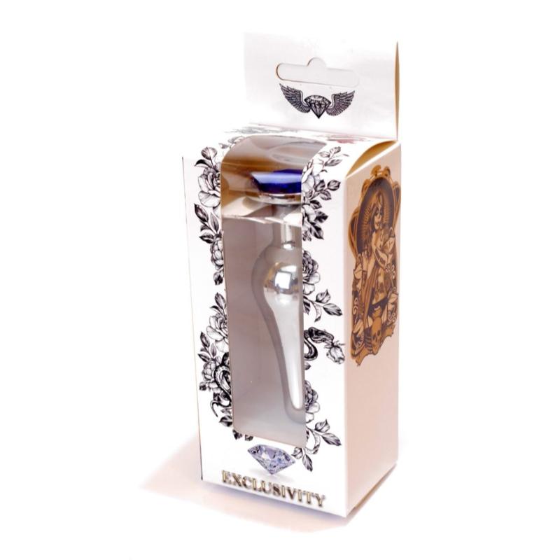 Анальна пробка - Jewellery Silver BUTT PLUG- Dark Blue