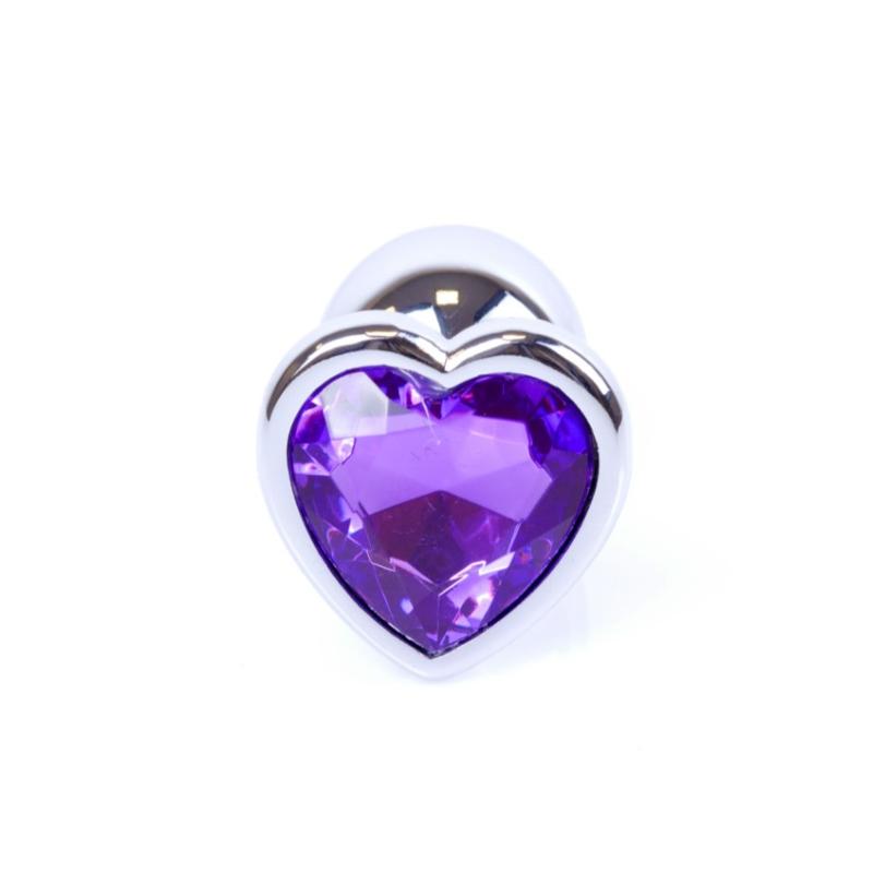 Анальна пробка - Jewellery Silver  Heart PLUG- Purple