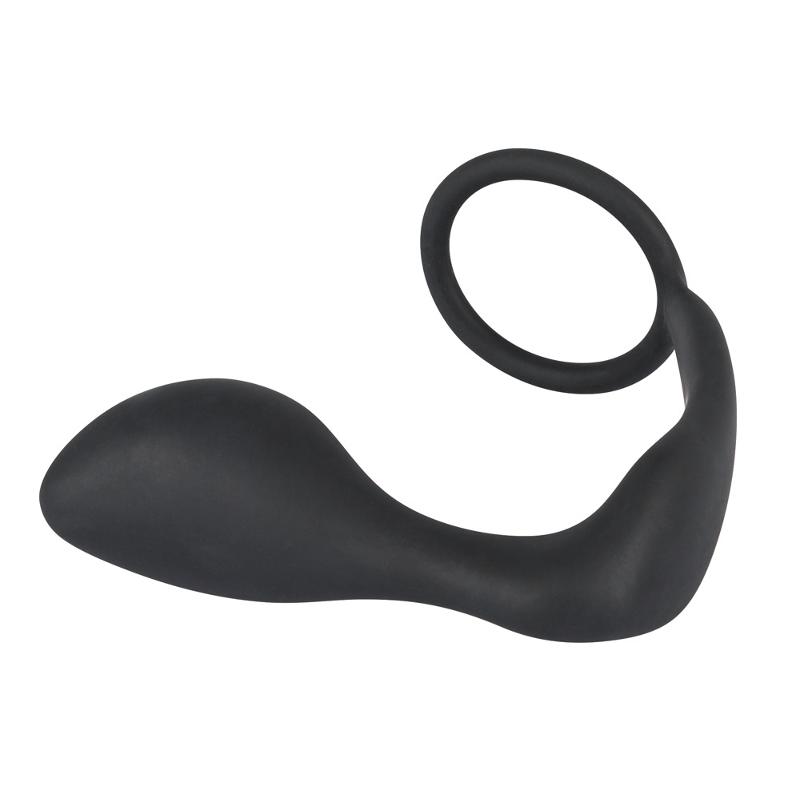 Ерекційне кільце з анальною пробкою - Black Velvets Ring & Plug