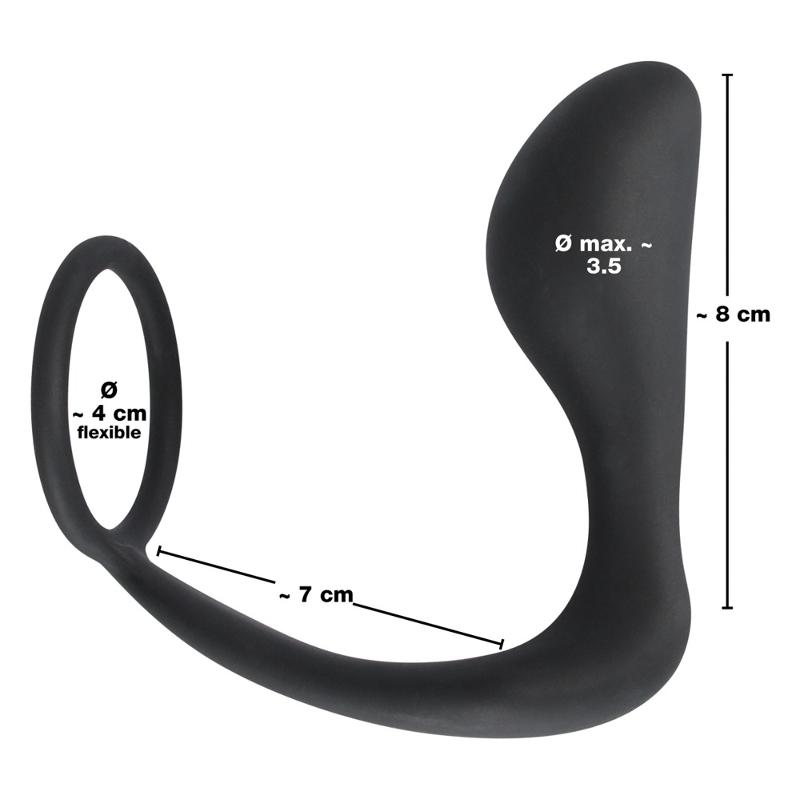 Ерекційне кільце з анальною пробкою - Black Velvets Ring & Plug