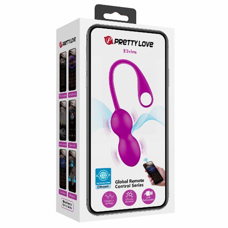 Віброкульки - Pretty Love Elvira Vibrating Egg Purple (App)