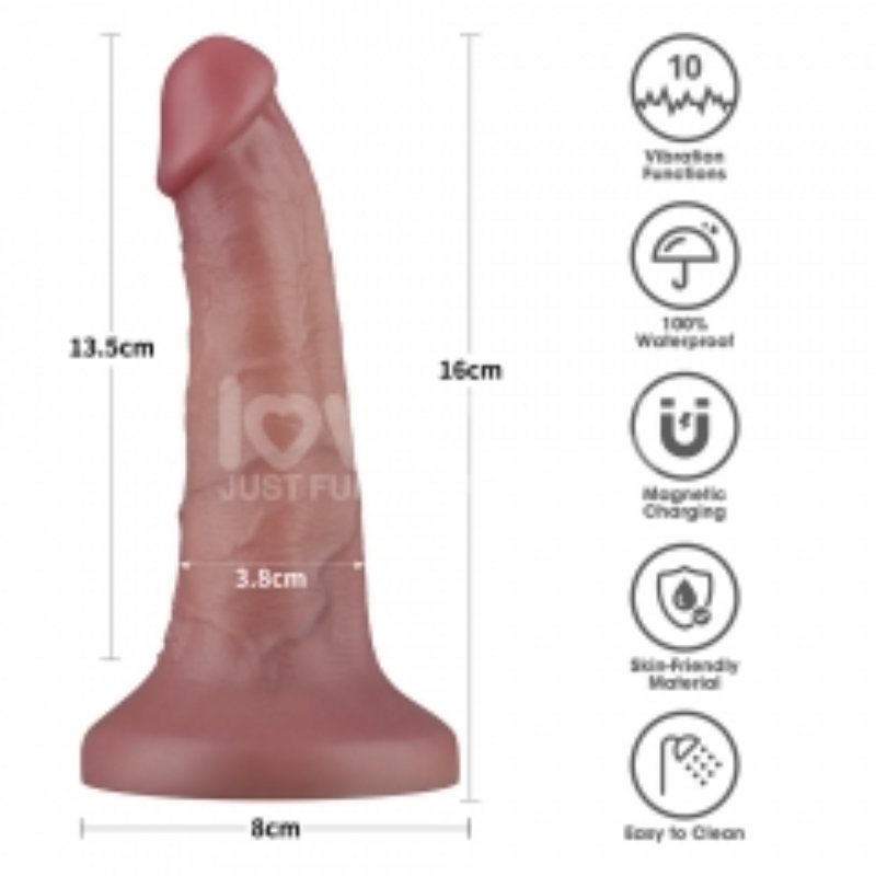 Реалістичний вібратор - Vibrating Dual Density Power Cock 6''
