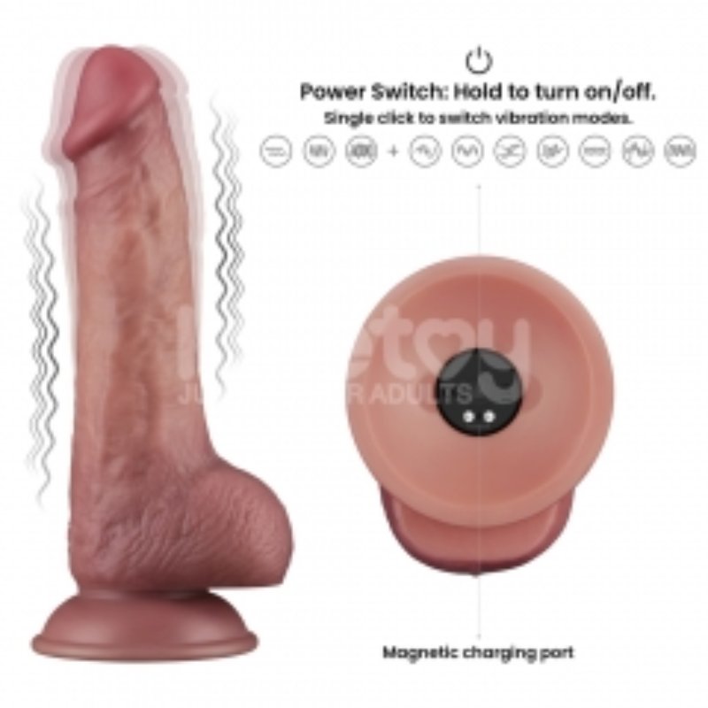 Реалістичний вібратор - Vibrating Dual Density Power Cock 8.5''
