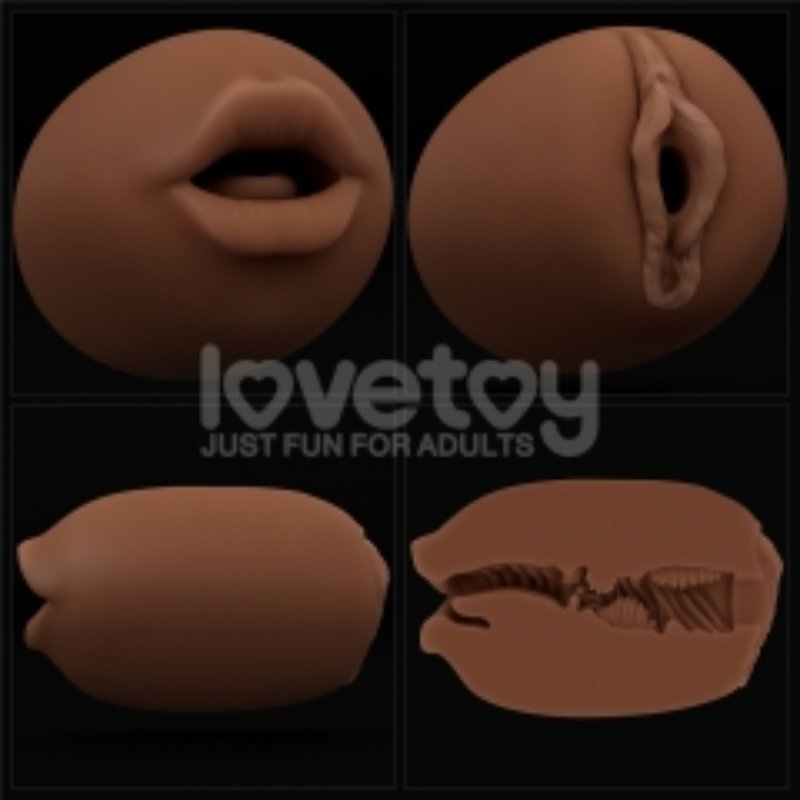 Мастурбатор - Slider Double-Ended Masturbator Mouth and Vagina Brown