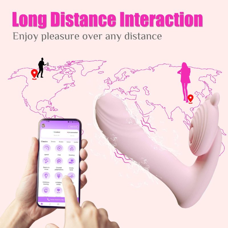 Вібратор - Silicone vibrator, 6 frequenciesFinger function, Heating + APP