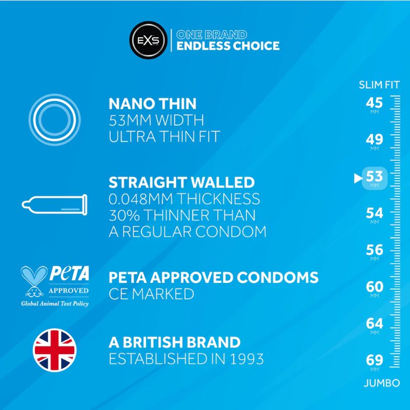 Презервативи - EXS Nano Thin, 48 шт.