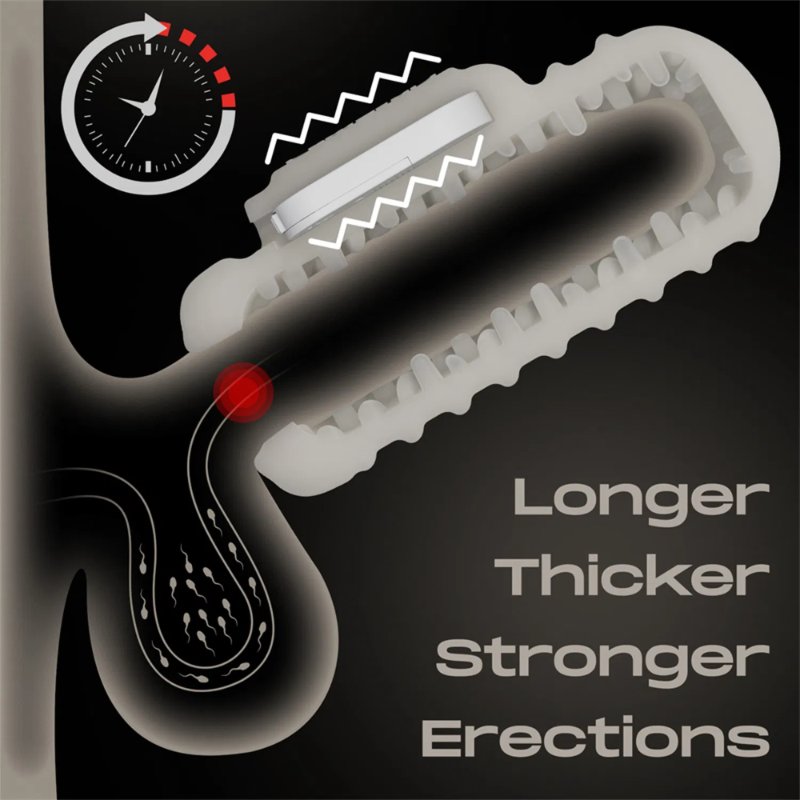 Насадка на член/мастурбатор - Knights Ring Vibrating Dual Purpose Sleeve-Wavy