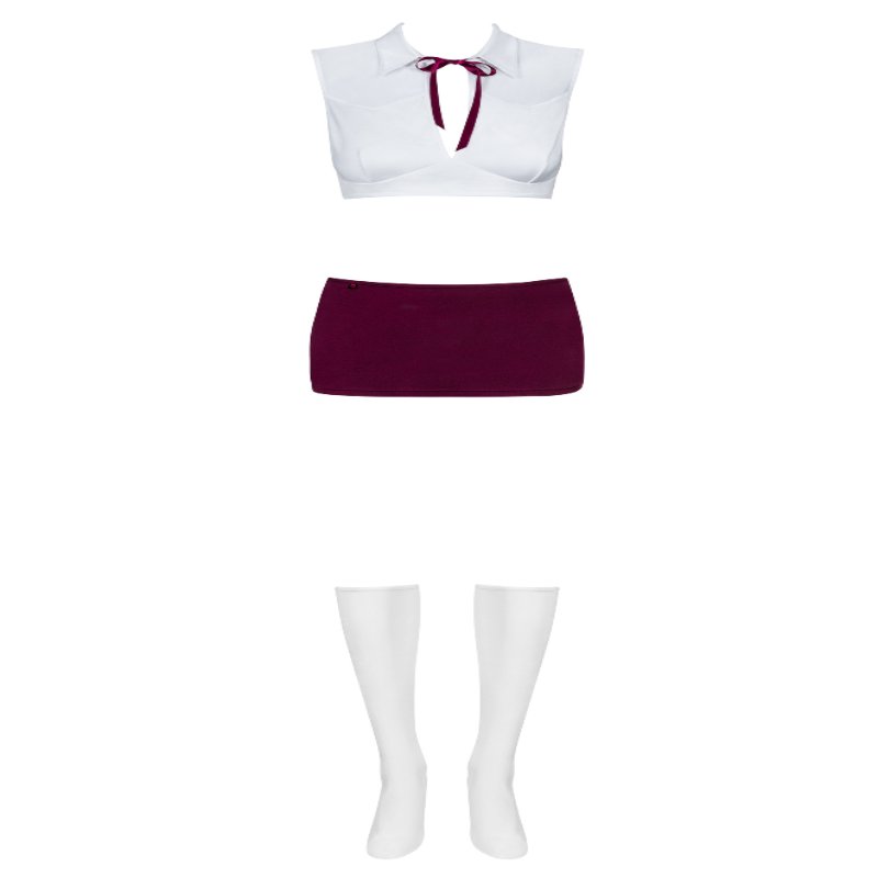 Рольовий костюм - Obsessive Student Set White/Burgundy L/XL