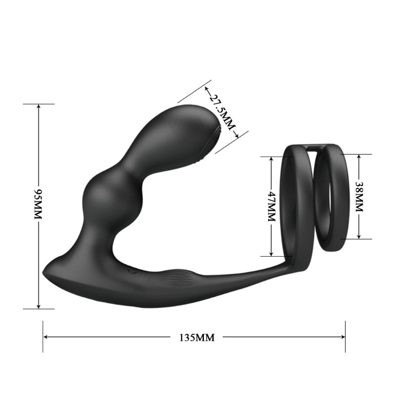 Анальна пробка з ерекційним кільцем - Mr Play Remote Control Vibrating Prostate Massager